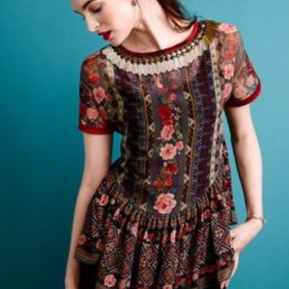 Anthropologie Preeti S Kapoor Peplum top